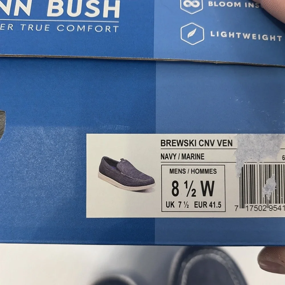 Nunn Bush Brewski MT Slip Ons Shoes Navy Marine Mens Size 8.5 W NIB 84902